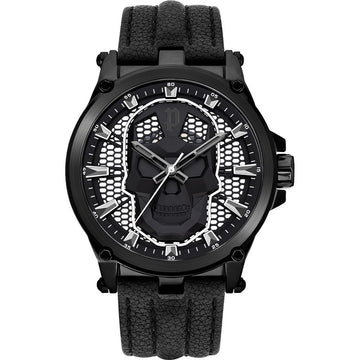 Police Black Leather Dress Watch