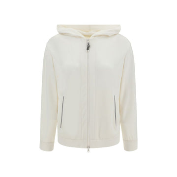 Brunello Cucinelli White Silk Sweatshirt