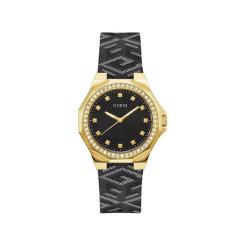Guess Black Leather Dress Watch