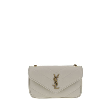 Saint Laurent White Lamb Ovis Aries Aries Shoulder Bag