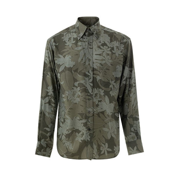 Tom Ford Green Lyocell Pattern Shirt