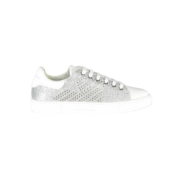 Emporio Armani Silver Leather Women Sneaker