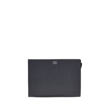 Valentino Garavani Black Calf Leather Bos Taurus Wallet