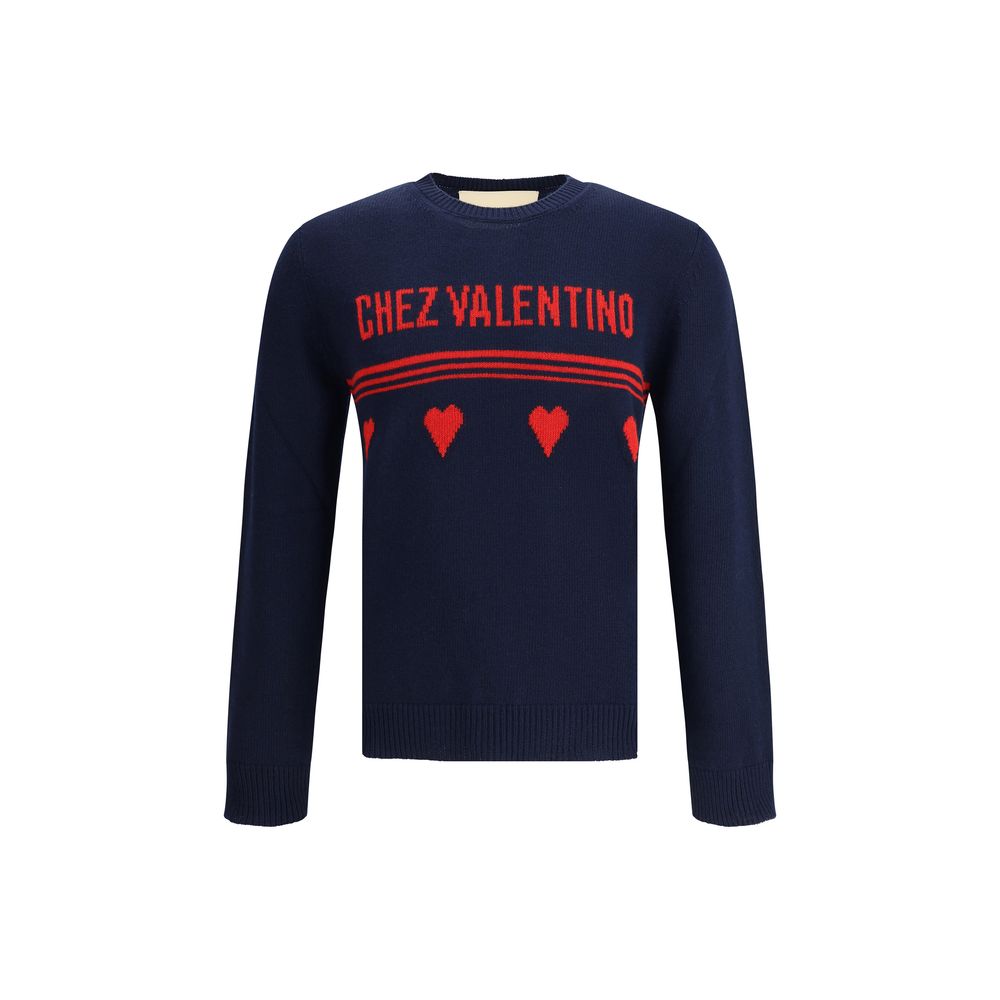 Valentino Blue Fleece Wool Sweatshirt