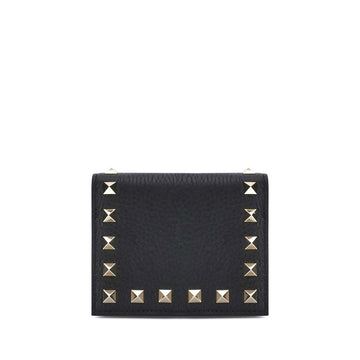 Valentino Garavani Black Calf Leather Bos Taurus Wallet