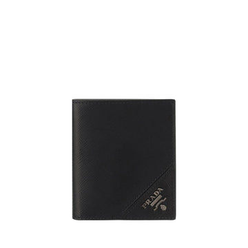 Prada Black Calf Leather Bos Taurus Wallet