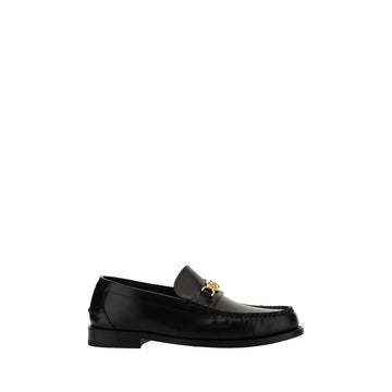 Versace Black Calf Leather Bos Taurus Slip-On Loafers