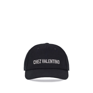 Valentino Garavani Black Cotton Cap (Baseball Hat)