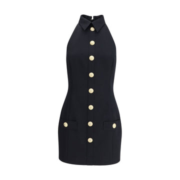 Balmain Black Fleece Wool Casual Dress