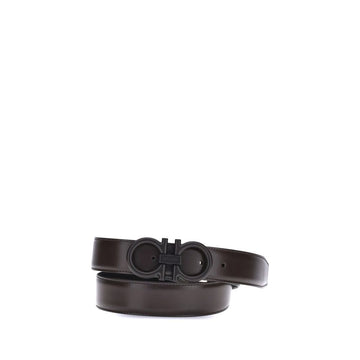 Ferragamo Black Calf Leather Bos Taurus Regular Belt