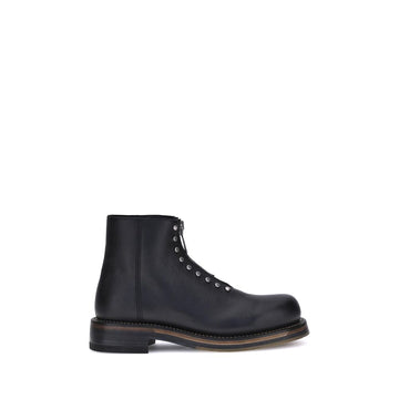 Alexander McQueen Black Calf Leather Bos Taurus Ankle Boots