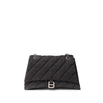 Balenciaga Black Fabric And Leather Shoulder Bag