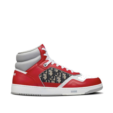 Dior Red Leather High Top Sneakers