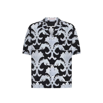 Valentino Black Silk Pattern Shirt