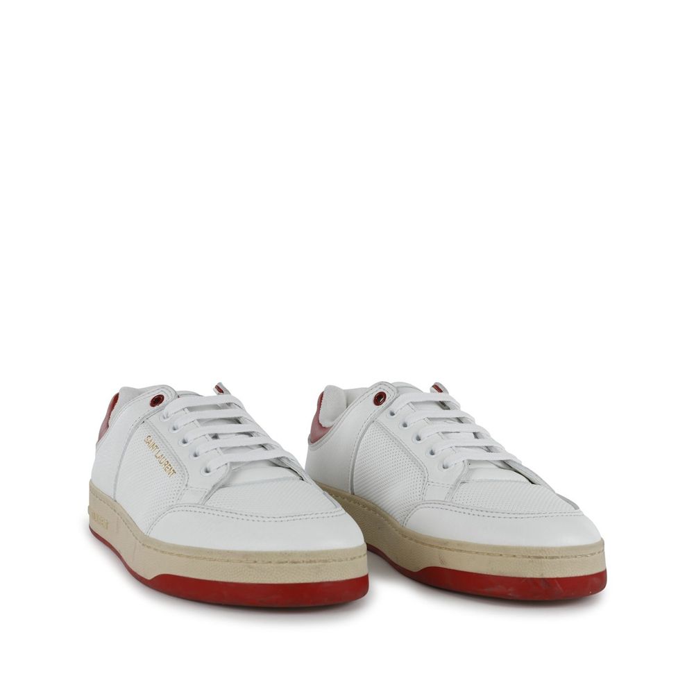 Saint Laurent White Calfskin Low Top Sneakers