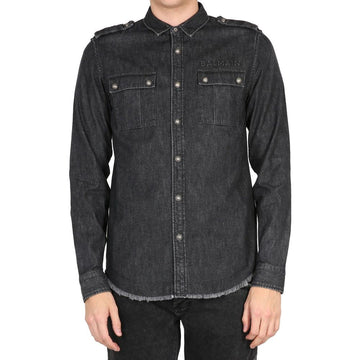 Balmain Black Denim Shirt