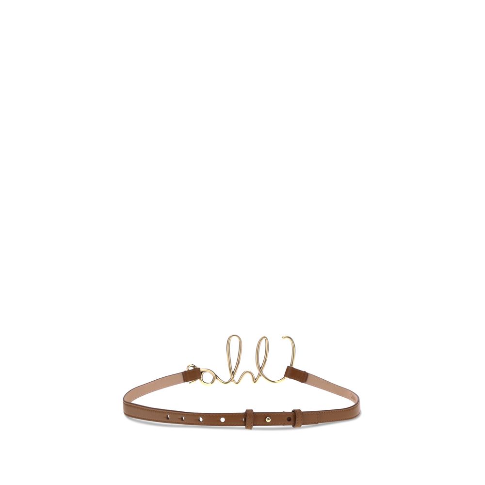 Chloé Brown Calf Leather Bos Taurus Thin Belt