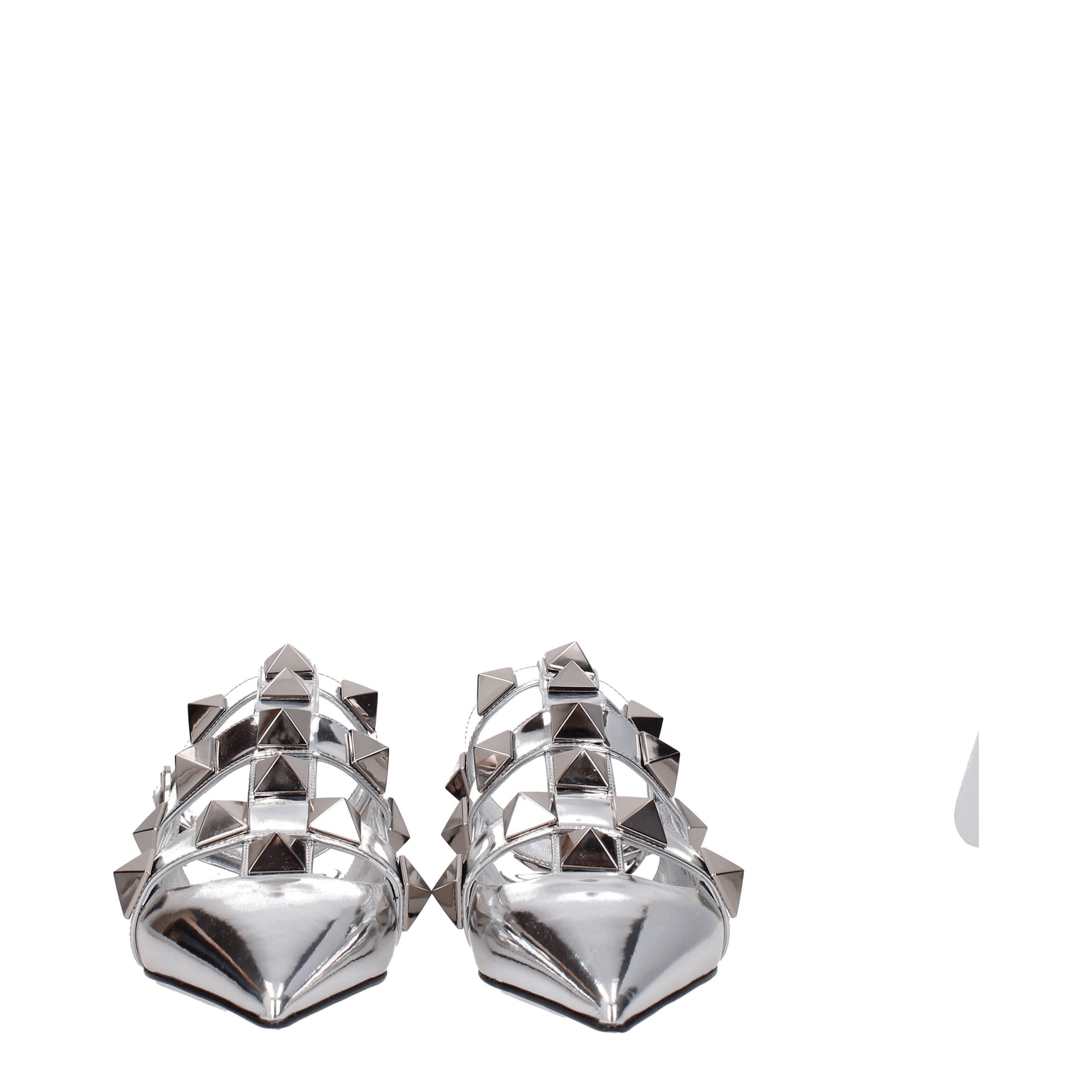 Valentino Garavani Gray Leather Flat Sandals