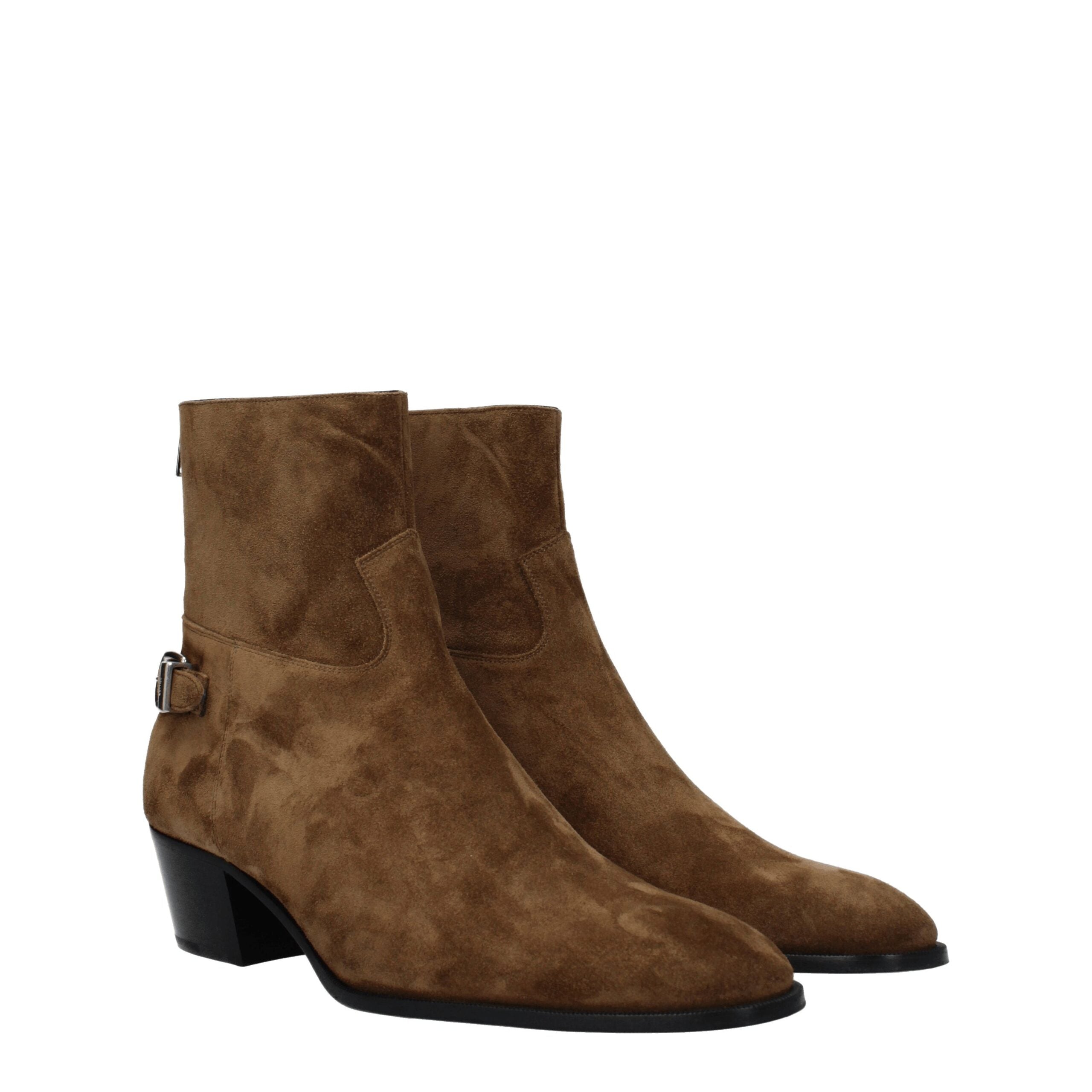 Celine Brown Leather Ankle Boots