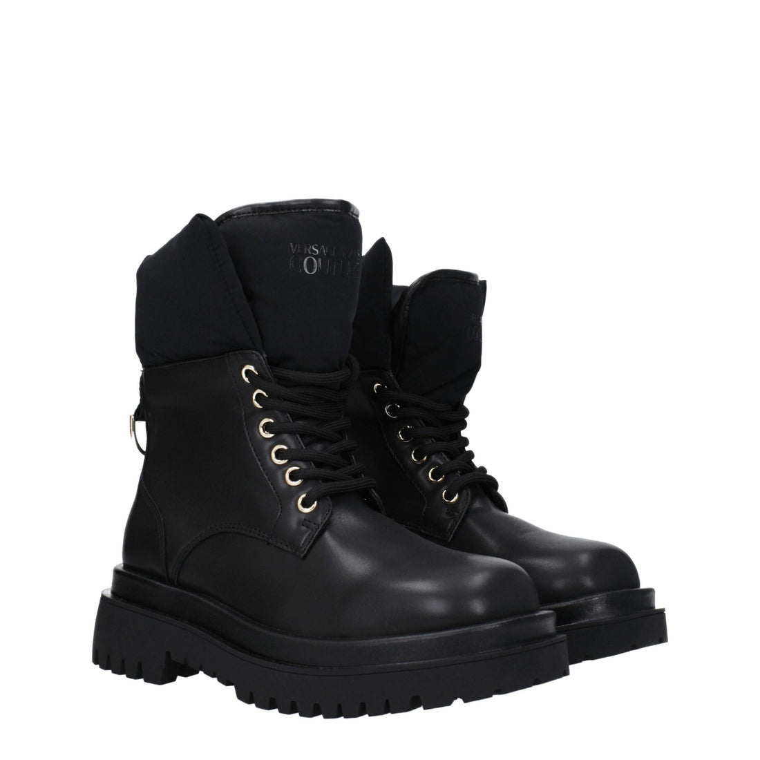 Versace Jeans Black Polyethylene Ankle Boots