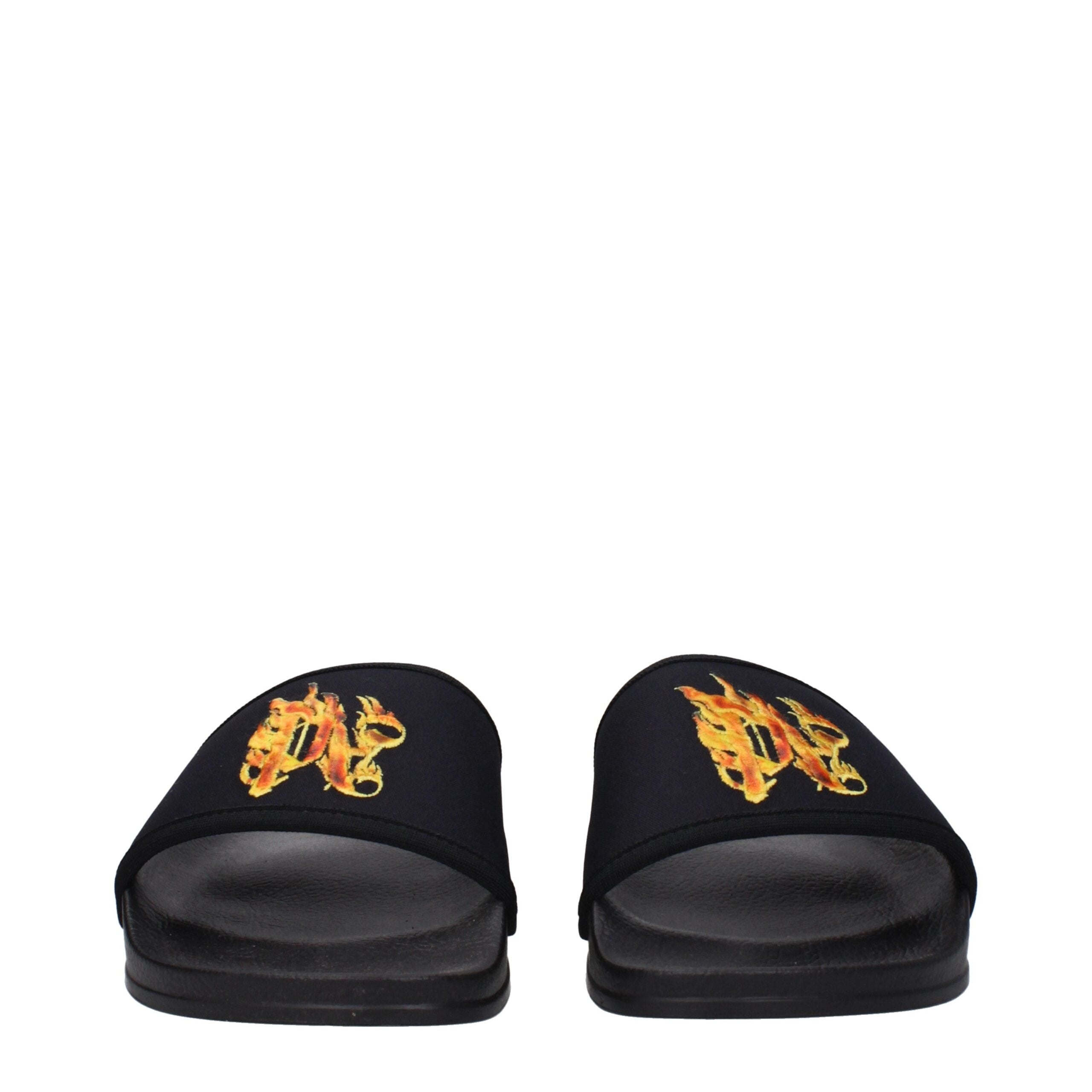 Palm Angels Black Fabric Slippers