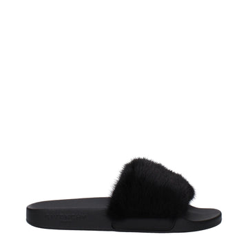 Givenchy Black Cotton Slippers