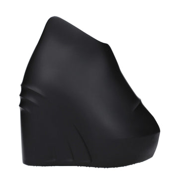 Givenchy Black Cotton Wedge Sandals