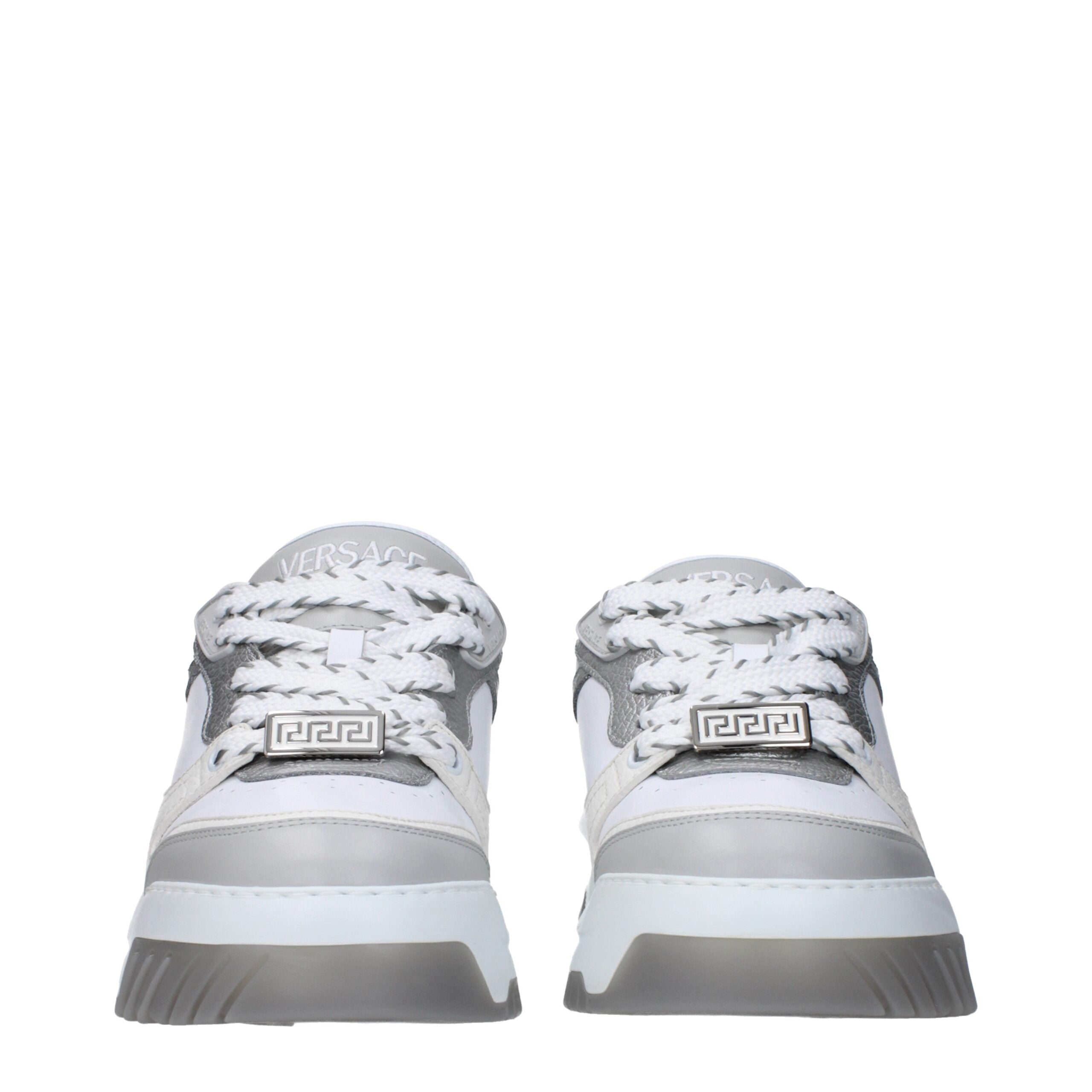 Versace White Leather Chunky Sneakers