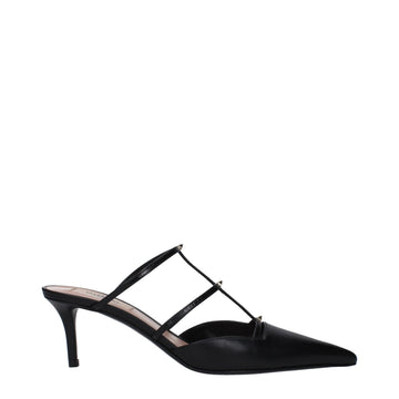 Valentino Garavani Black Leather Sandals