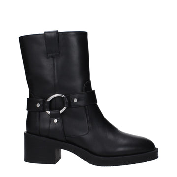 Stuart Weitzman Black Leather Ankle Boots