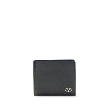 Valentino Garavani Black Calf Leather Bos Taurus Wallet