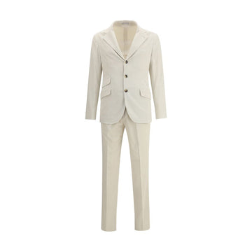 Brunello Cucinelli Cream Cotton Two-Piece Suit