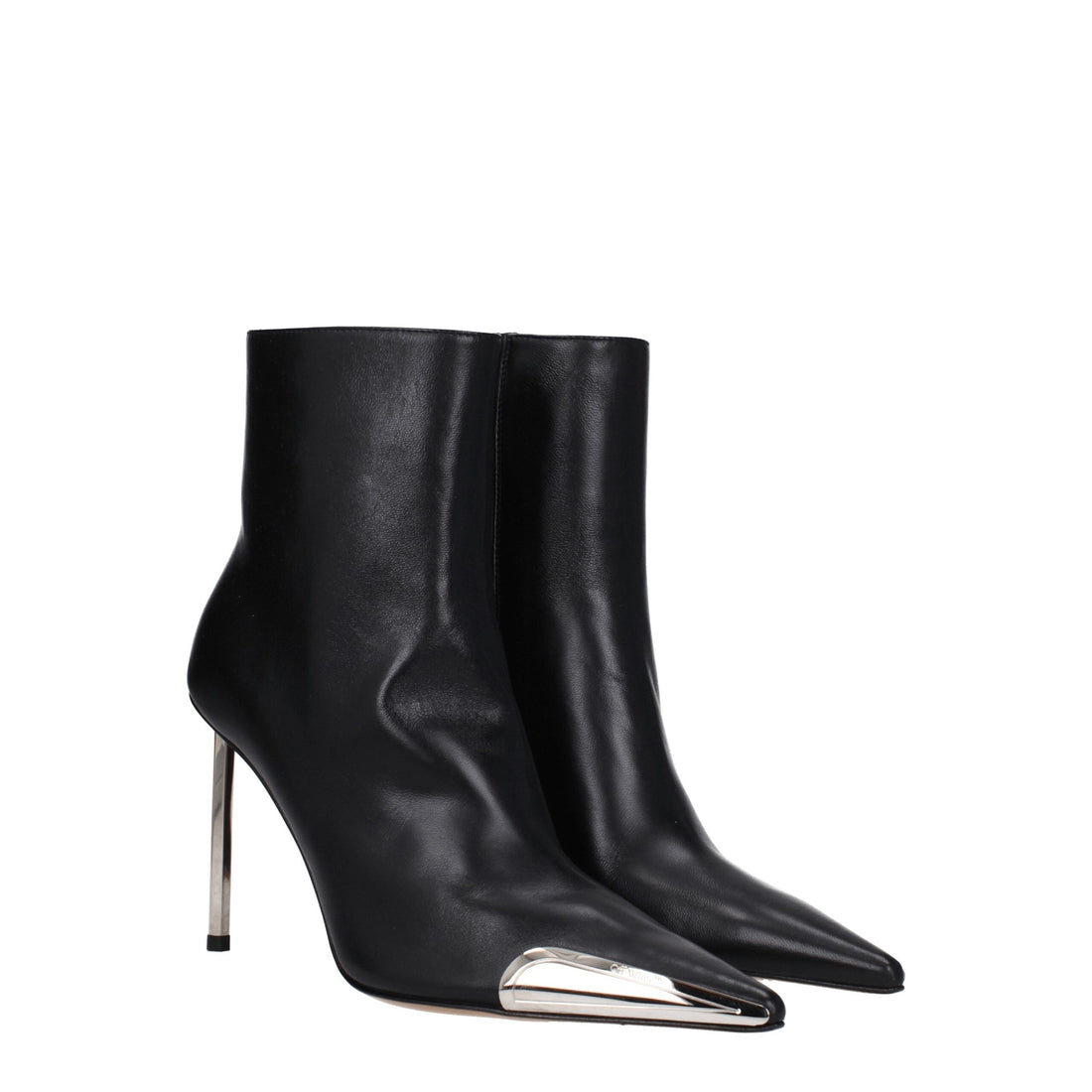 Off-White Black Leather Ankle Boots