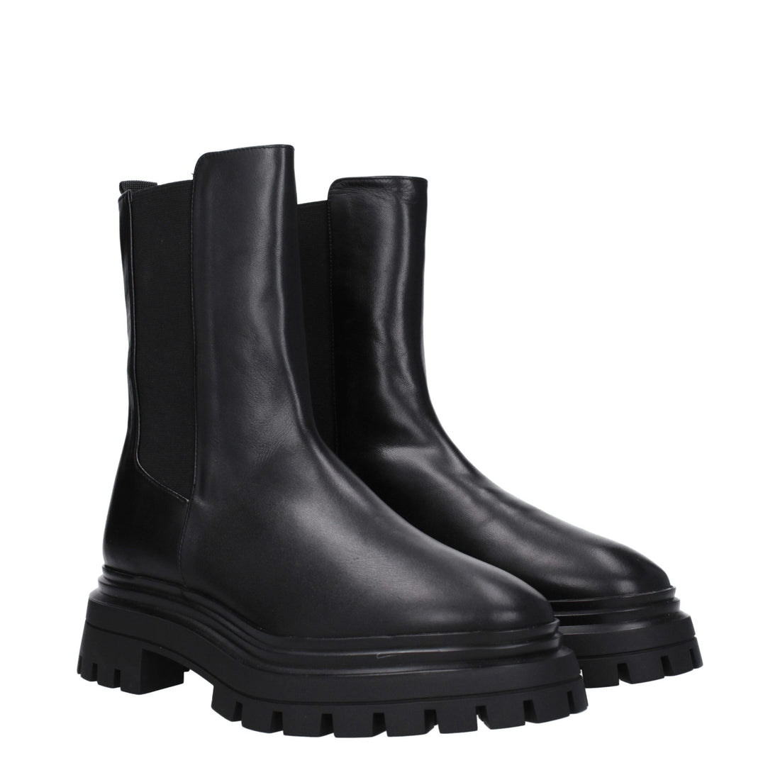 Stuart Weitzman Black Leather Ankle Boots