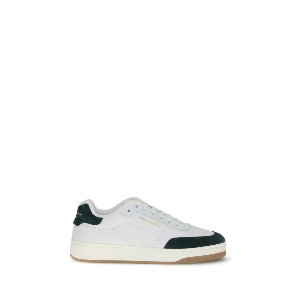Saint Laurent White Calf Leather Bos Taurus Low Top Sneakers