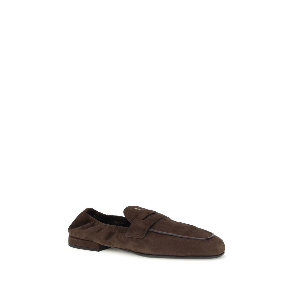 Prada Brown Lamb Ovis Aries Aries Slip-On Loafers