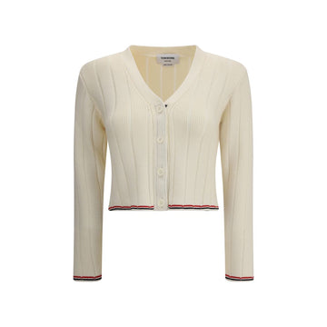 Thom Browne Cream Fleece Wool Cardigan