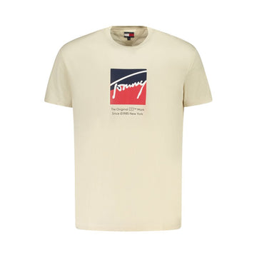 Tommy Hilfiger Beige Cotton Men T-Shirt