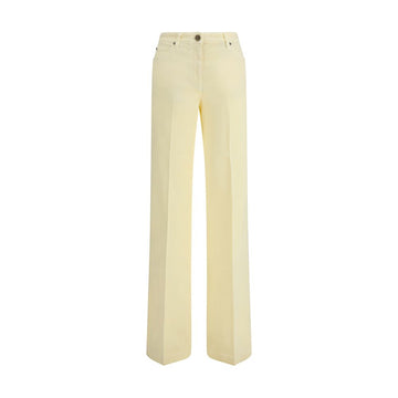 Etro Yellow Cotton Straight-Leg Jeans