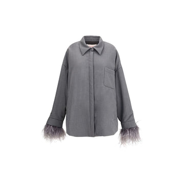 Valentino Gray Fleece Wool Clothing