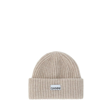 Ganni Brown Wool Beanie
