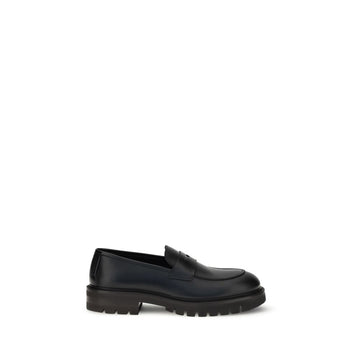 Ferragamo Black Rubber Slip-On Loafers