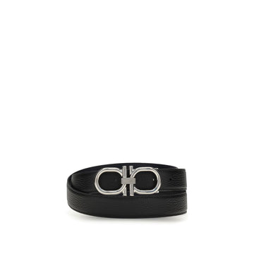 Ferragamo Black Calf Leather Bos Taurus Regular Belt