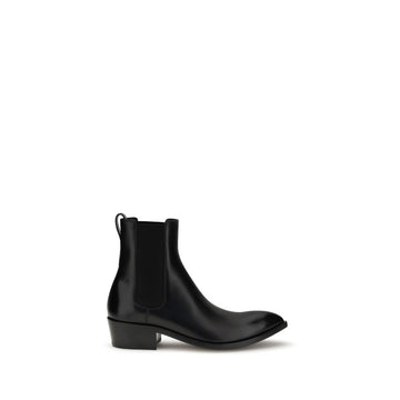 Tom Ford Black Calf Leather Bos Taurus Chelsea Boots