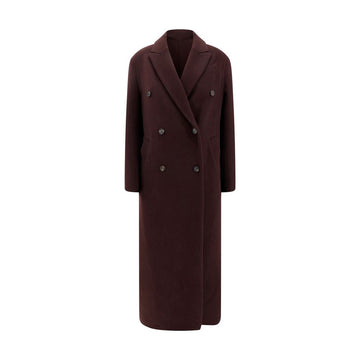 Brunello Cucinelli Bordeaux Cashmere Coat