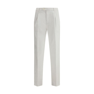 Brunello Cucinelli White Cotton Casual Pants