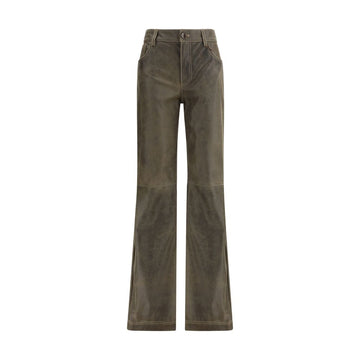 Etro Brown Leather Pants