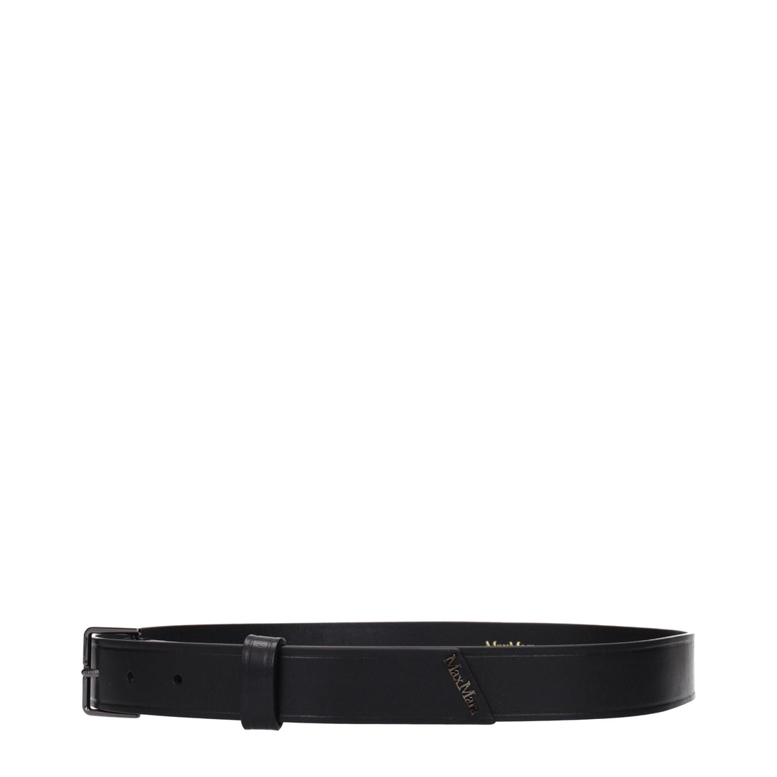 Max Mara Black Leather Regular Belt
