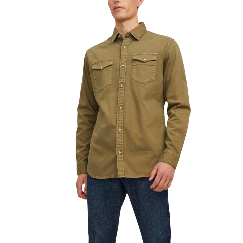 Jack Jones Green Denim Shirt