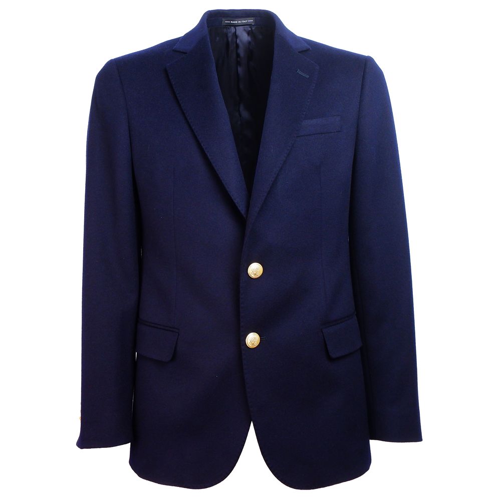 Made in Italy Blue Wool Men's Blazer